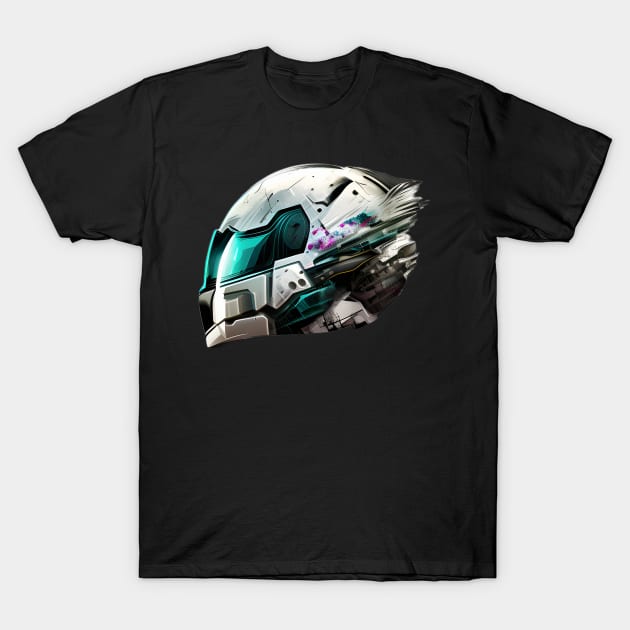 Super Bike Aggressive Looking Helmet T-Shirt by beluxe